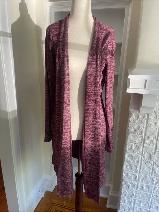 Lands' End Sweaters - Lands' End Medium Marled Open-Front Cardigan in Wine